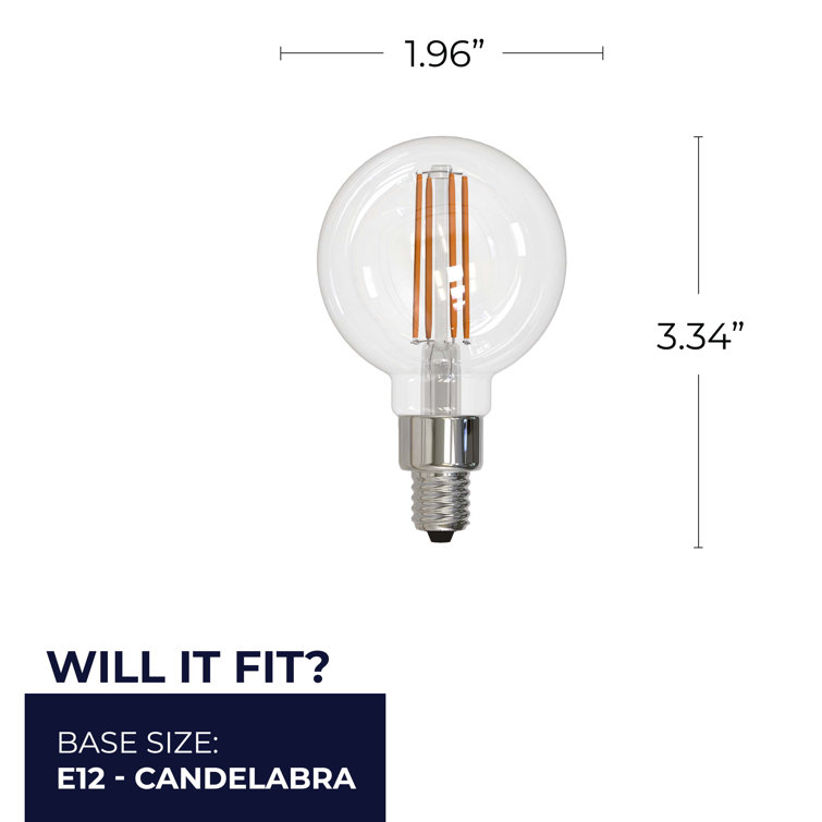 Clear Glass G16 E12 Dimmable LED Bulbs Set of 3