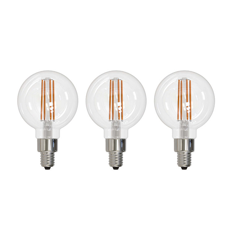 Clear Glass G16 E12 Dimmable LED Bulbs Set of 3