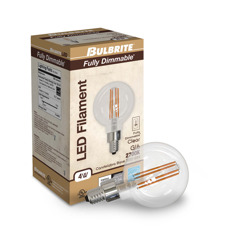 Clear Glass G16 E12 Dimmable LED Bulbs Set of 3