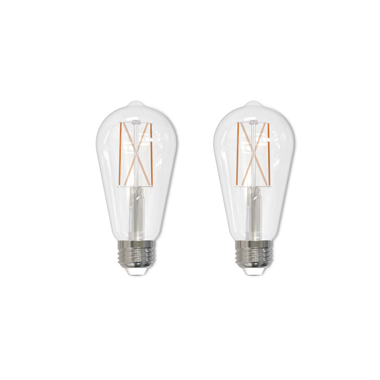 Warm White Dimmable LED Filament Bulb, 2 Pack
