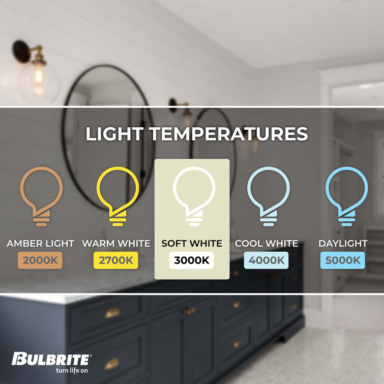Warm White Dimmable LED Filament Bulb, 2 Pack