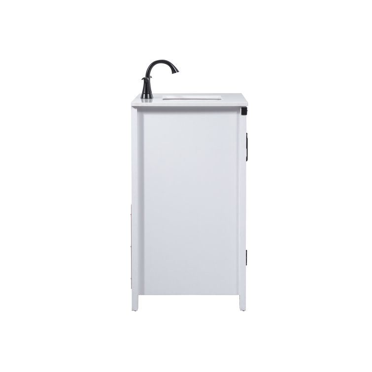 White Oak 30'' Freestanding Single Bathroom Vanity with Barn Doors