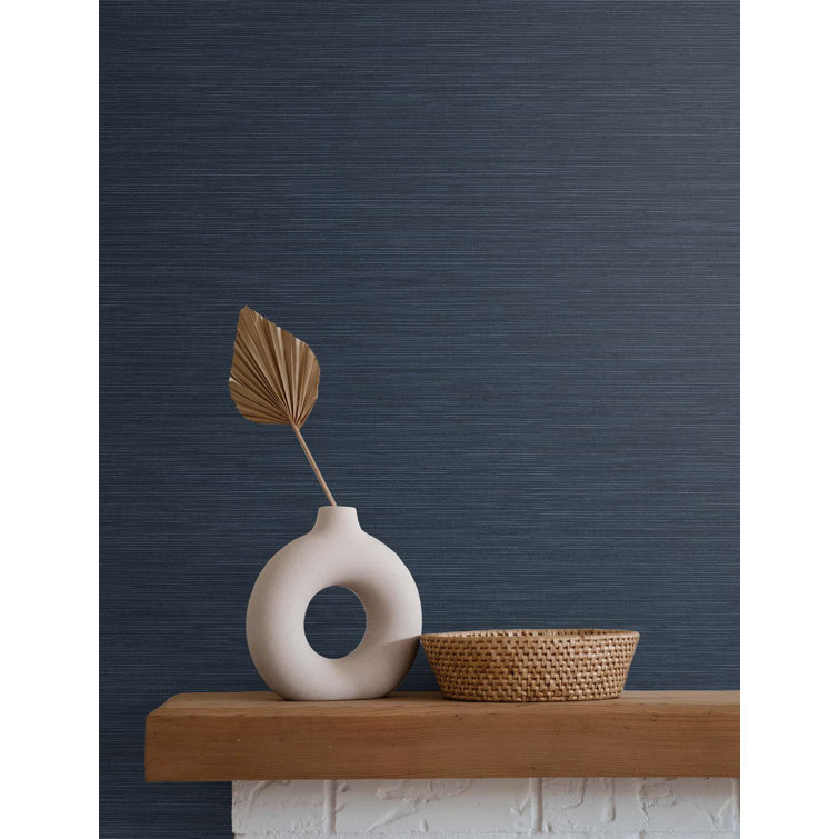 Caspian Blue Embossed Vinyl Wallpaper Roll