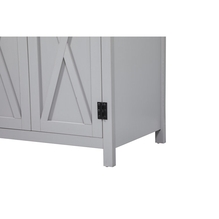Gray Oak Freestanding Single Bathroom Vanity with Ceramic Sink