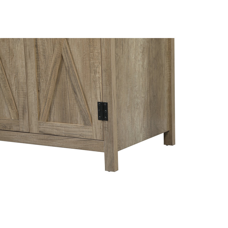 Natural Oak Freestanding Single Vanity with White Quartz Top