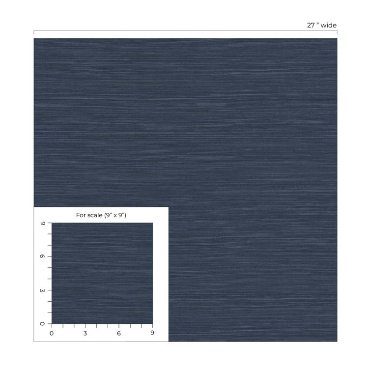 Caspian Blue Embossed Vinyl Wallpaper Roll