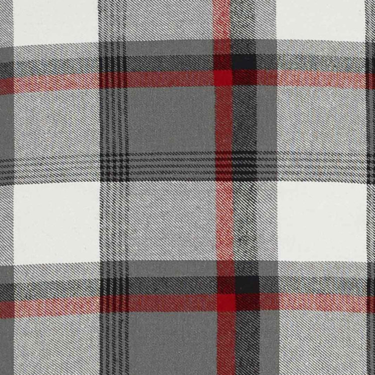 Eddie Bauer Cozy Plaid Sherpa 18" Square Throw Pillow in Gray and Red