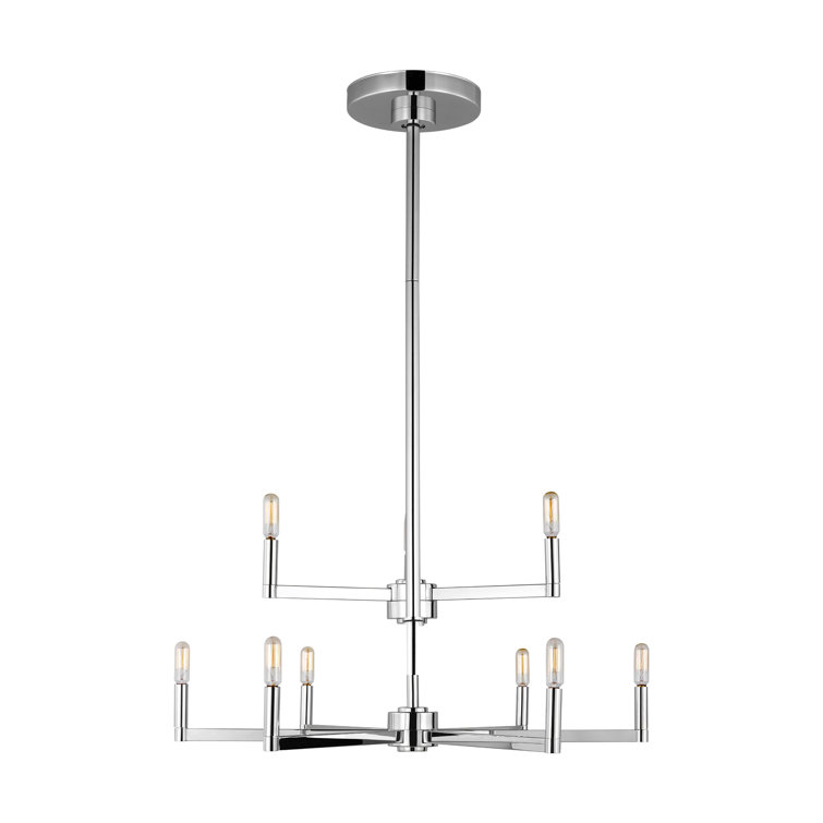 Midnight Black Chrome 9-Light Candle Style Chandelier