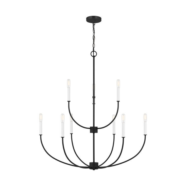 Midnight Black 9-Light Candle Chandelier