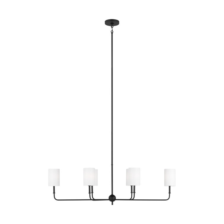 Midnight Black and White 6-Light Metal Chandelier