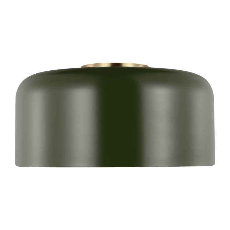 Olive and Brass 13.75" Flush Mount Ceiling Light