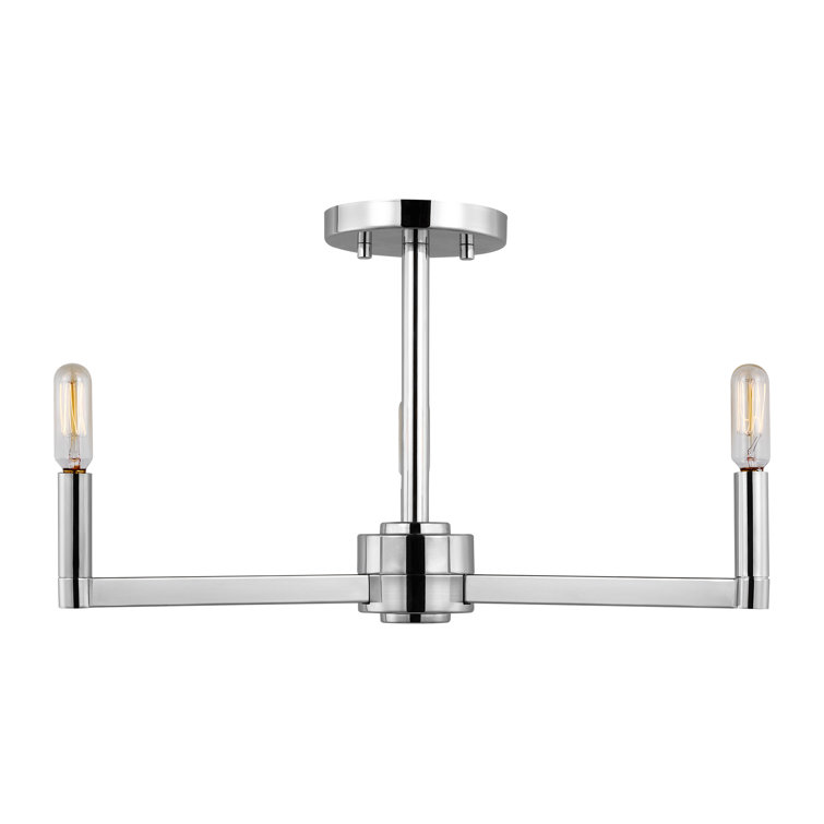 Fullton Chrome 3-Light Semi-Flush Mount for Indoor/Outdoor