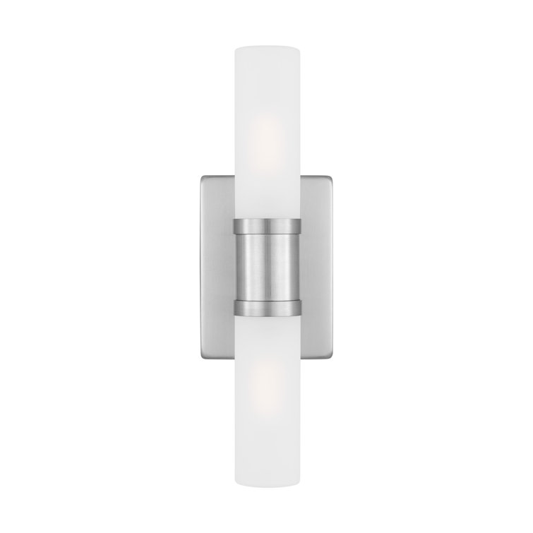 Evelien Brushed Nickel 2-Light Frosted Glass Vanity Light