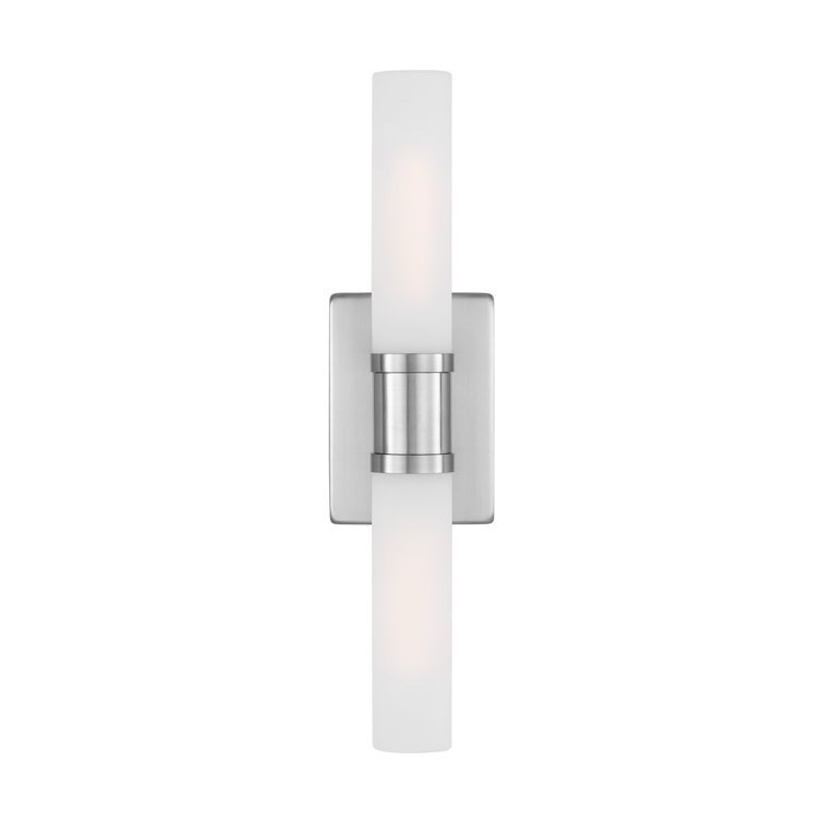 Evelien Brushed Nickel 2-Light Frosted Glass Vanity Light
