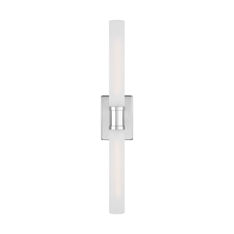 Chrome and White Dimmable 2-Light Bath Bar