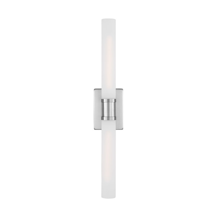 Evelien Brushed Nickel 2-Light Frosted Glass Vanity Light