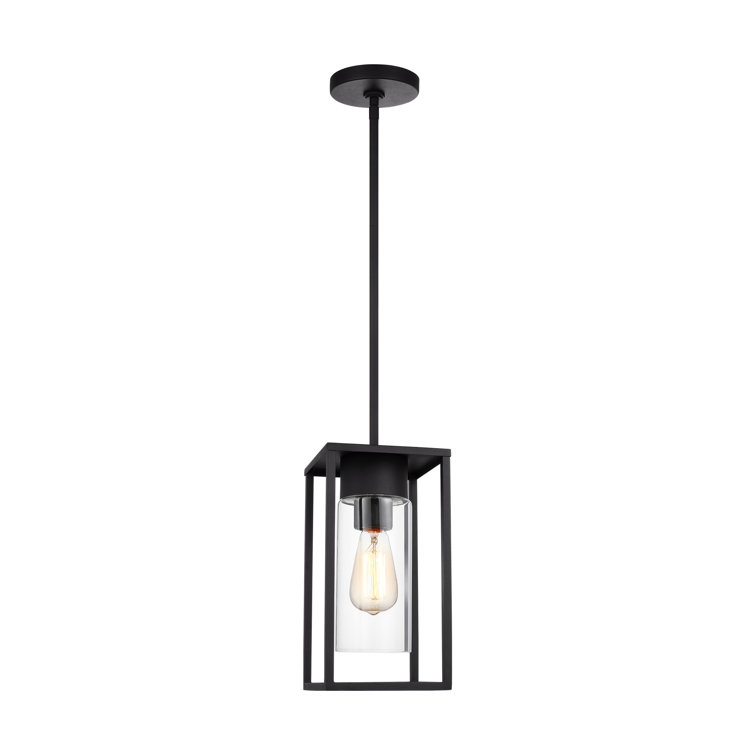 Vado Mini Black Transitional 1-Light LED Outdoor Pendant with Clear Glass