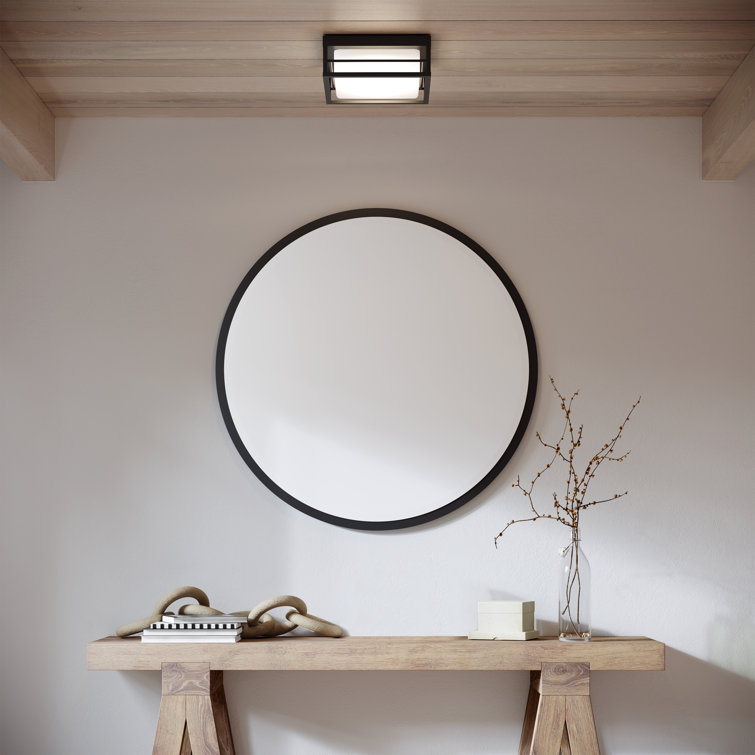 Dearborn Satin Brass LED Flush Mount with Etched Opal Glass
