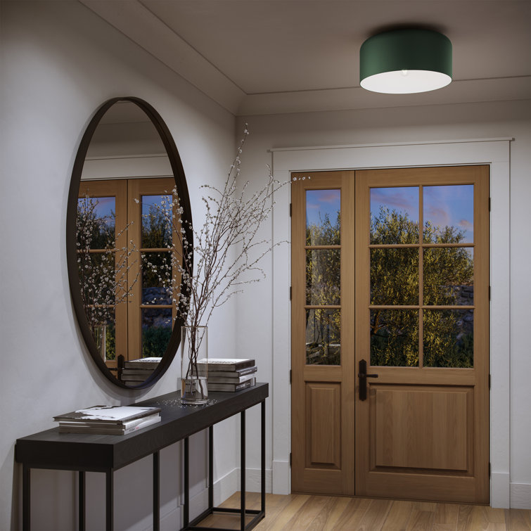 Olive and Brass 15.75" Flush Mount Ceiling Light