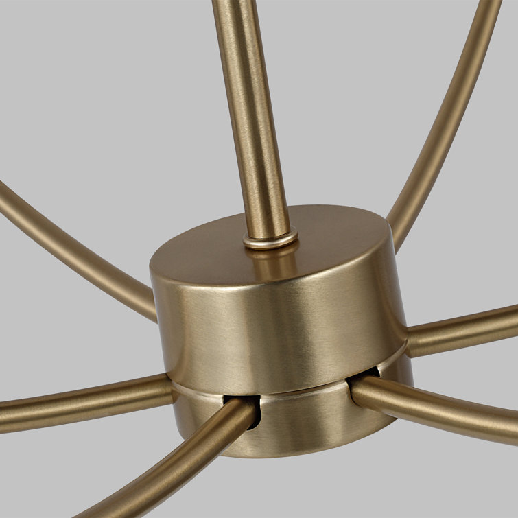 Elegant Satin Brass 9-Light Incandescent Chandelier with Clear Accents