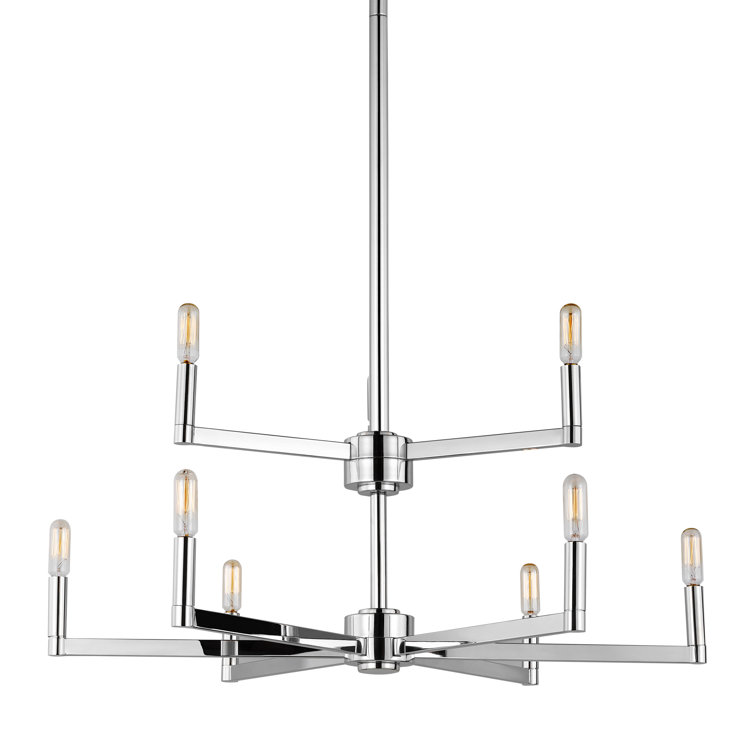 Midnight Black Chrome 9-Light Candle Style Chandelier