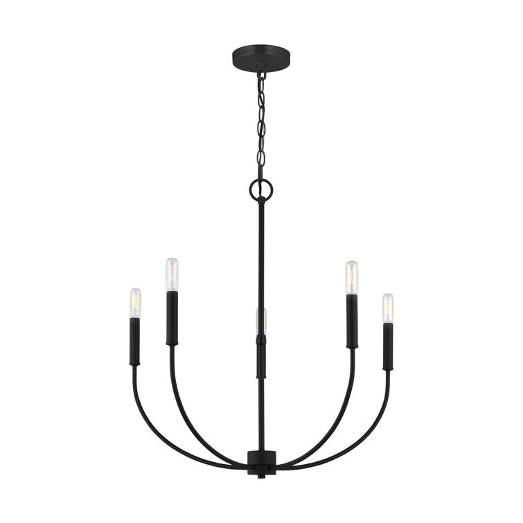Greenwich 5-Light Incandescent Candle Chandelier in Midnight Black
