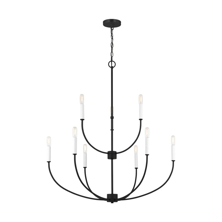 Midnight Black 9-Light Candle Chandelier