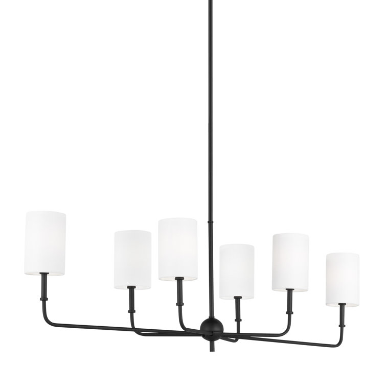 Midnight Black and White 6-Light Metal Chandelier