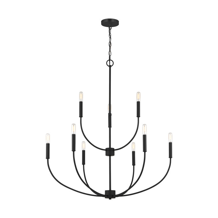 Midnight Black 9-Light Candle Chandelier