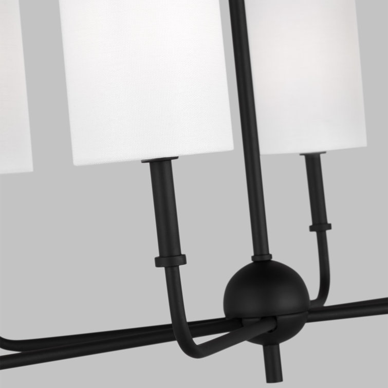 Midnight Black and White 6-Light Metal Chandelier