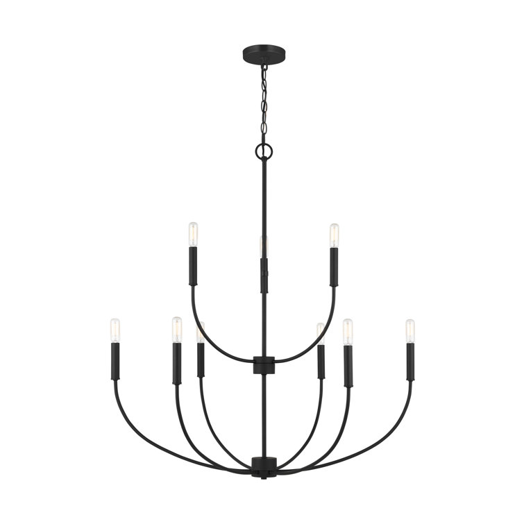 Midnight Black 9-Light Candle Chandelier