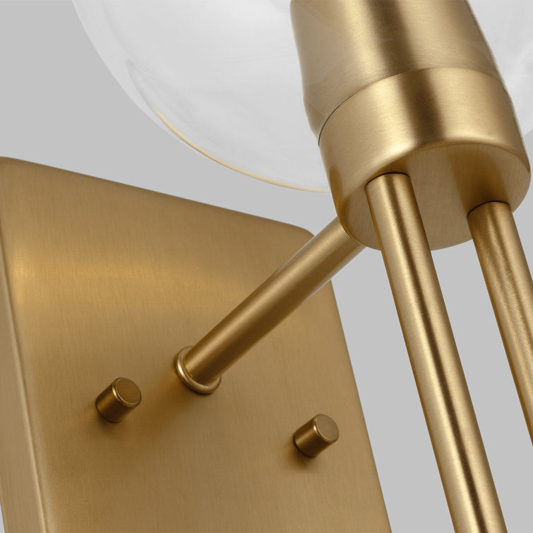 Satin Brass Clear Glass Dimmable Wall Sconce