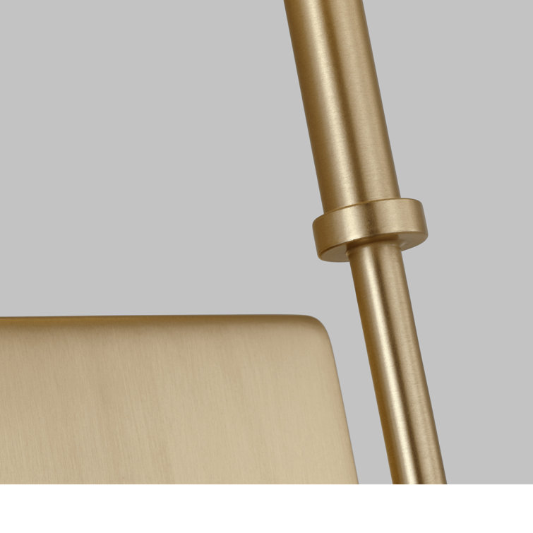 Elegant Energy Star Satin Brass Vanity Sconce with White Linen Shade