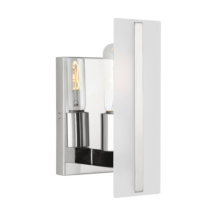 Chrome Satin Etched Glass Dimmable Vanity Light