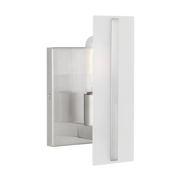 Elegant Brushed Nickel Vanity Sconce with Satin Etched Glass