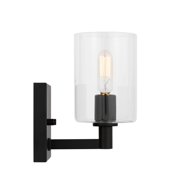 Fullton Midnight Black Cylinder Bath Sconce, 7.75 in