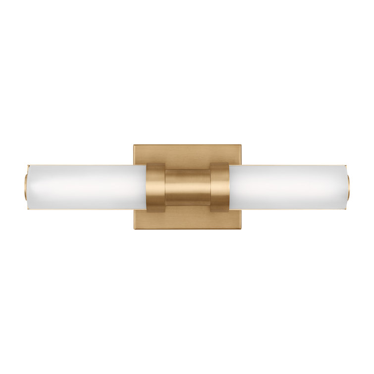 Satin Brass and Arctic Glass Dimmable LED Vanity Light