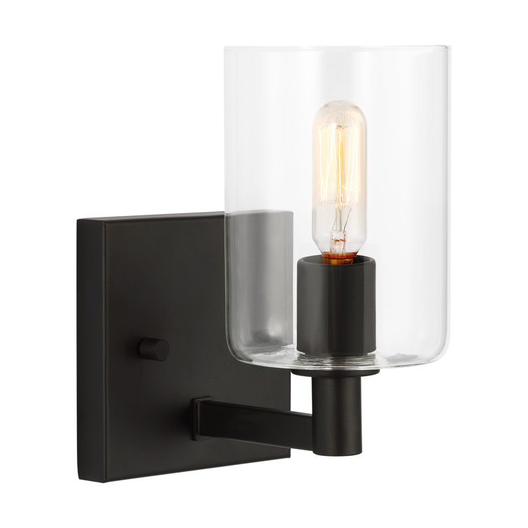 Fullton Midnight Black Cylinder Bath Sconce, 7.75 in