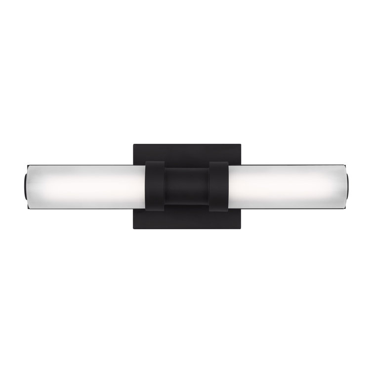 Midnight Black Frosted LED Vanity Light with Steel Fixture
