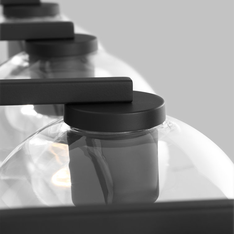 Midnight Black Clear Glass 4-Light Vanity Fixture