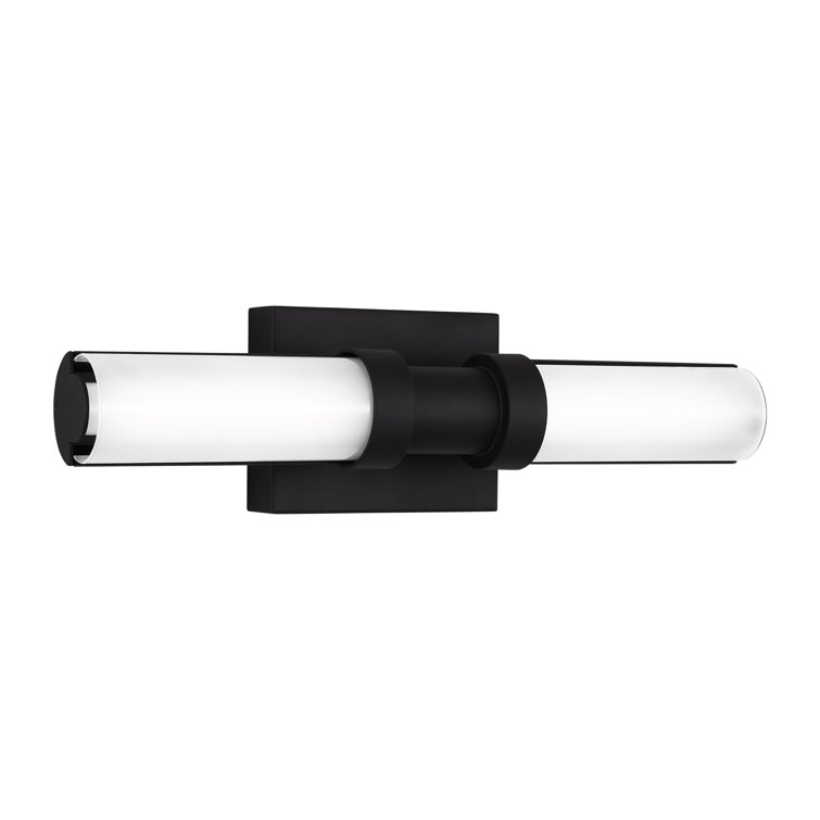 Midnight Black Frosted LED Vanity Light with Steel Fixture
