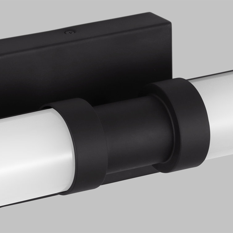 Midnight Black Frosted LED Vanity Light with Steel Fixture