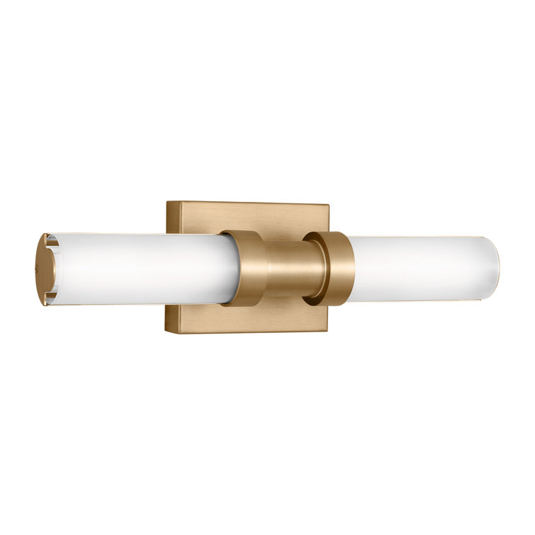 Satin Brass and Arctic Glass Dimmable LED Vanity Light