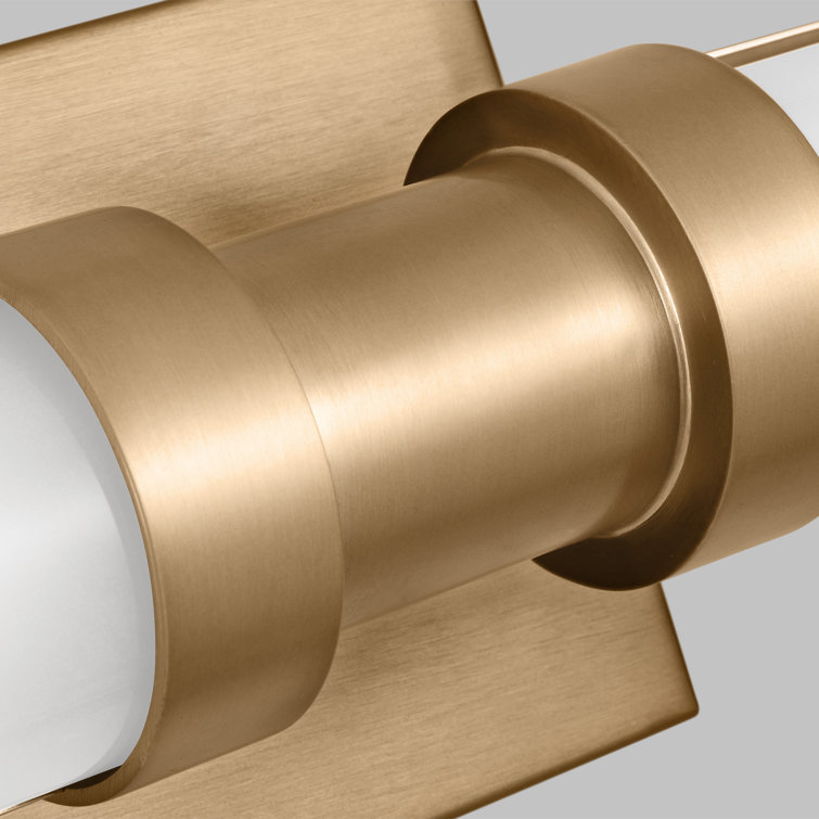 Satin Brass and Arctic Glass Dimmable LED Vanity Light