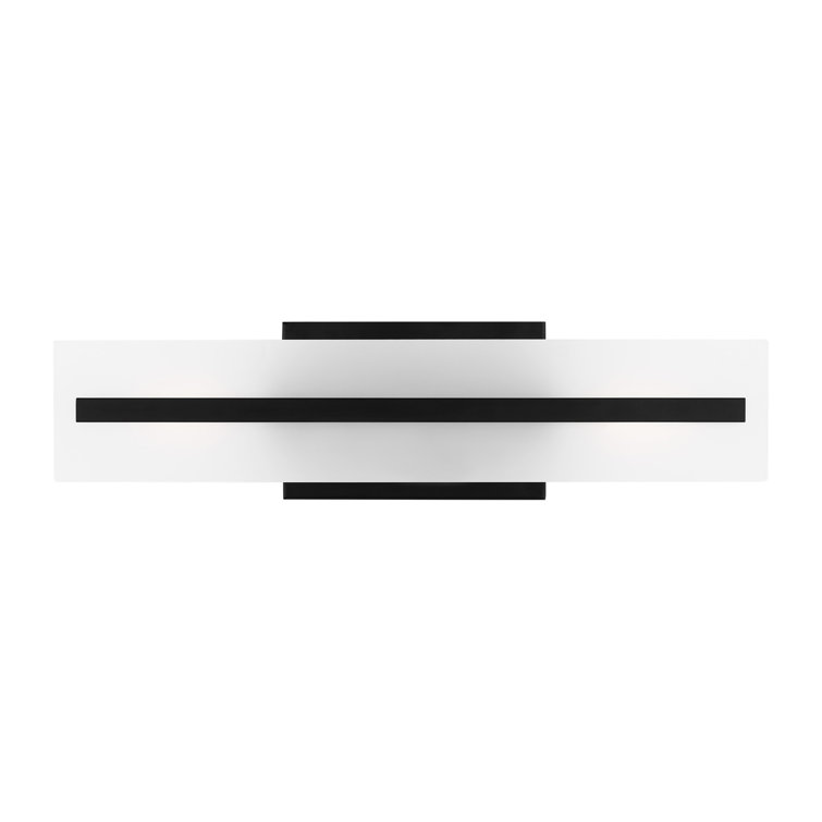 Dex Midnight Black 2-Light Bath Vanity with Satin Etched Glass