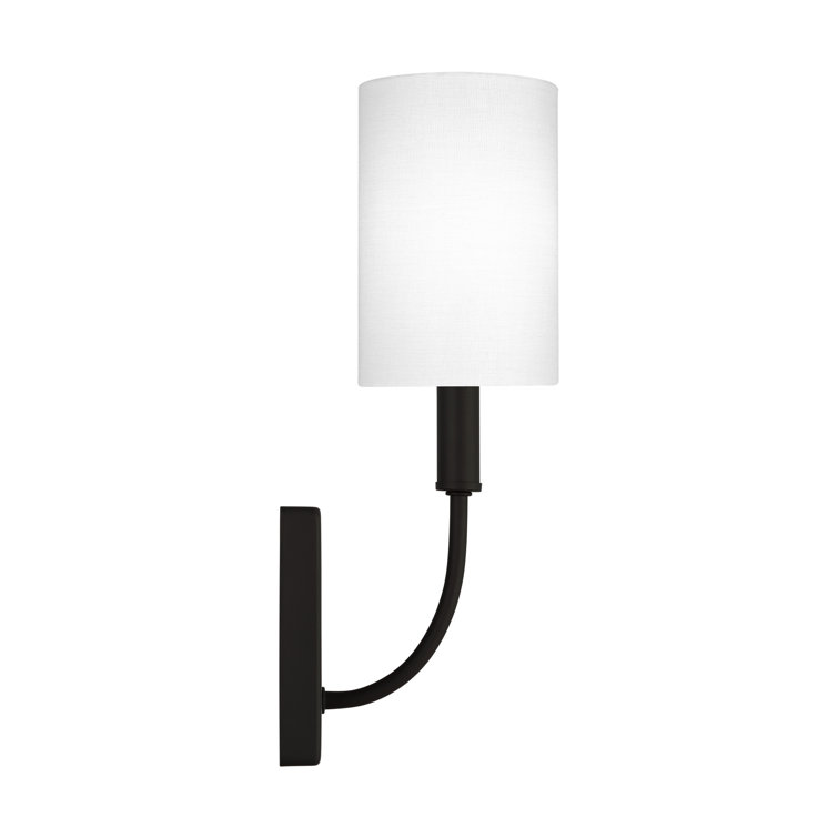 Midnight Black and White Linen Wall Sconce