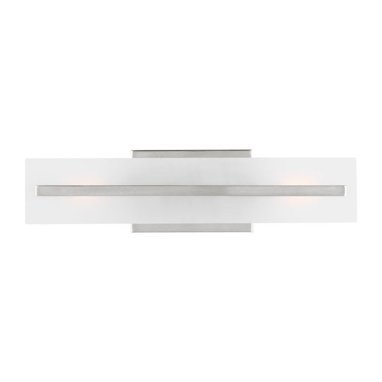 Brushed Nickel Two-Light Satin Etched Glass Vanity Light