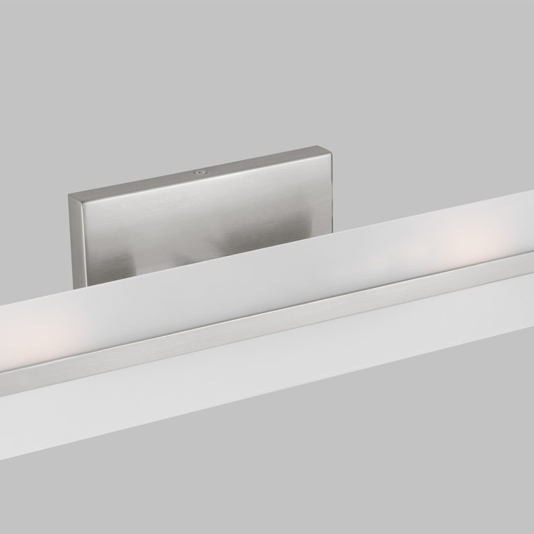 Brushed Nickel Two-Light Satin Etched Glass Vanity Light