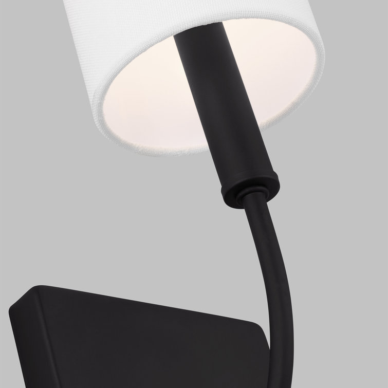 Midnight Black and White Linen Wall Sconce