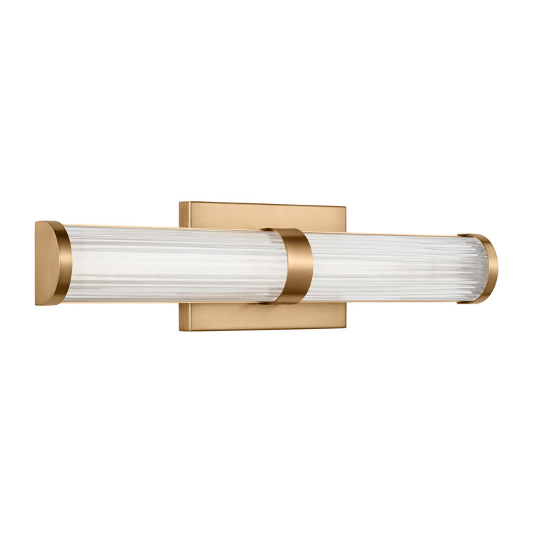 Satin Brass LED Cylinder Wall Sconce with Frosted Acrylic Diffuser